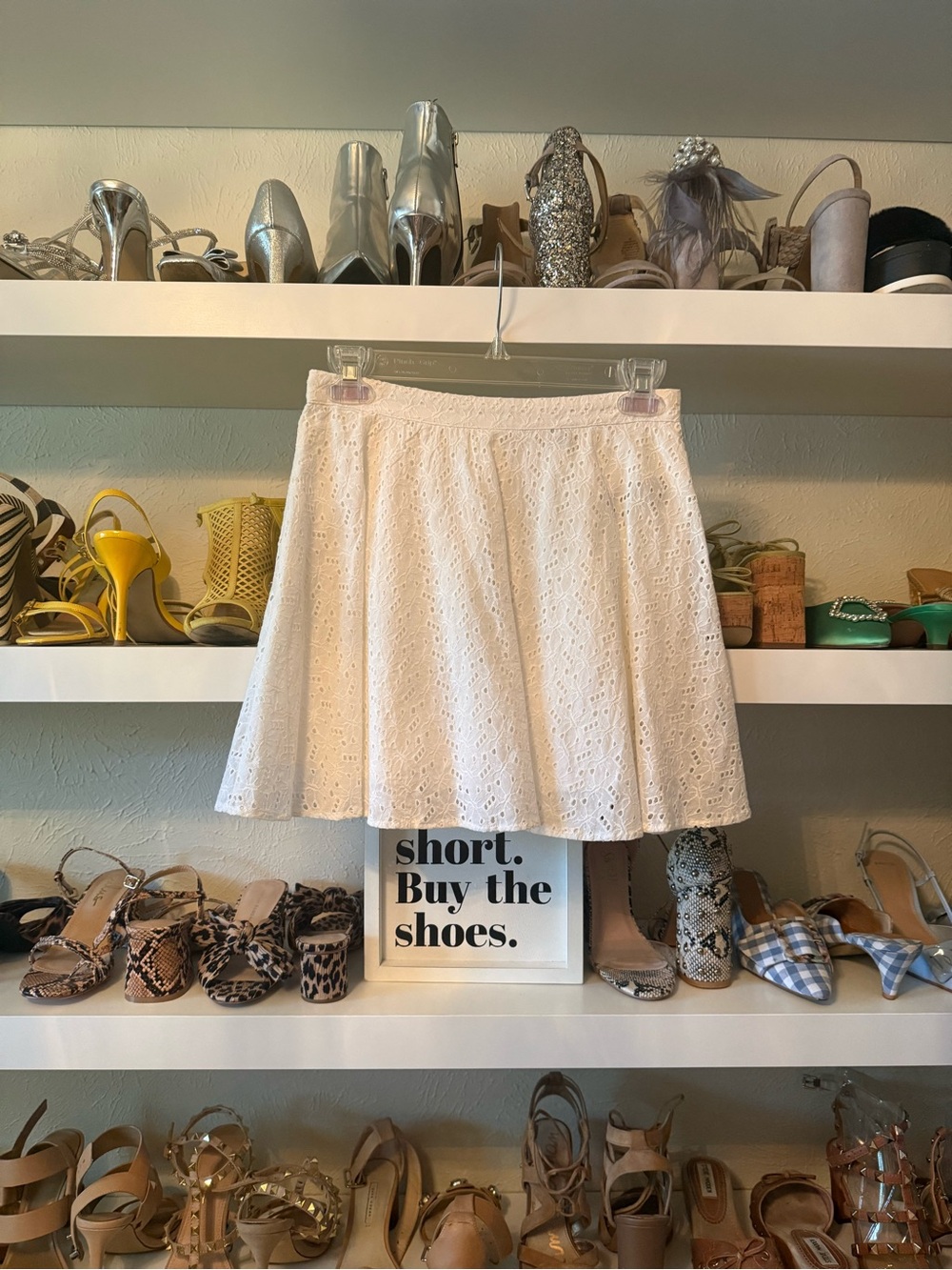 Forever 21 White Eyelet Circle Skirt